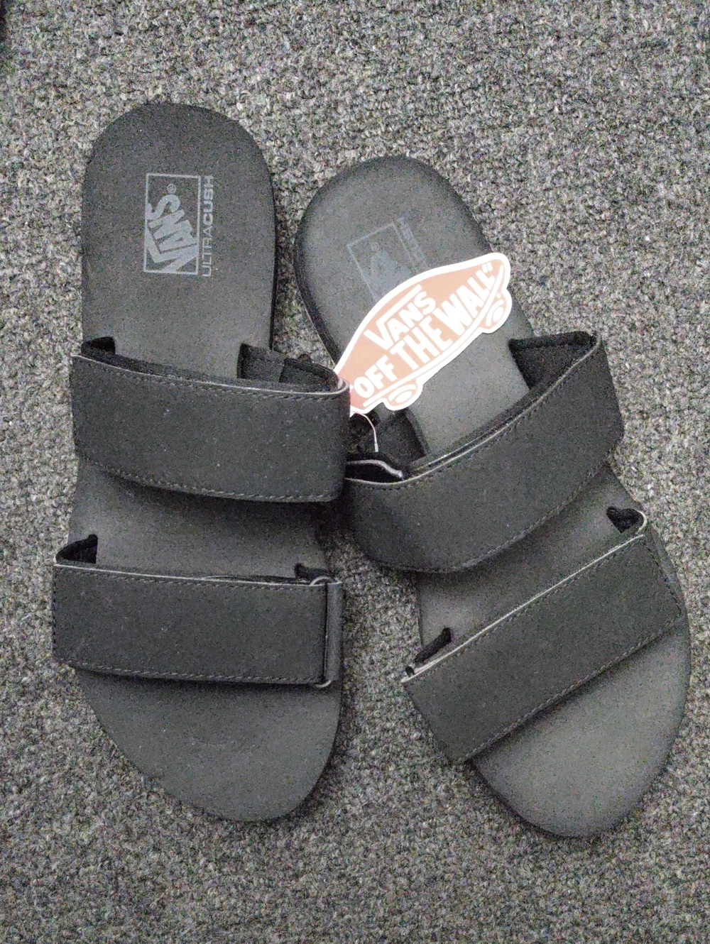 Vans Black Dual-Strap Slide Sandals